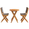 Bistrosett 3 pcs Brun heltre akasie