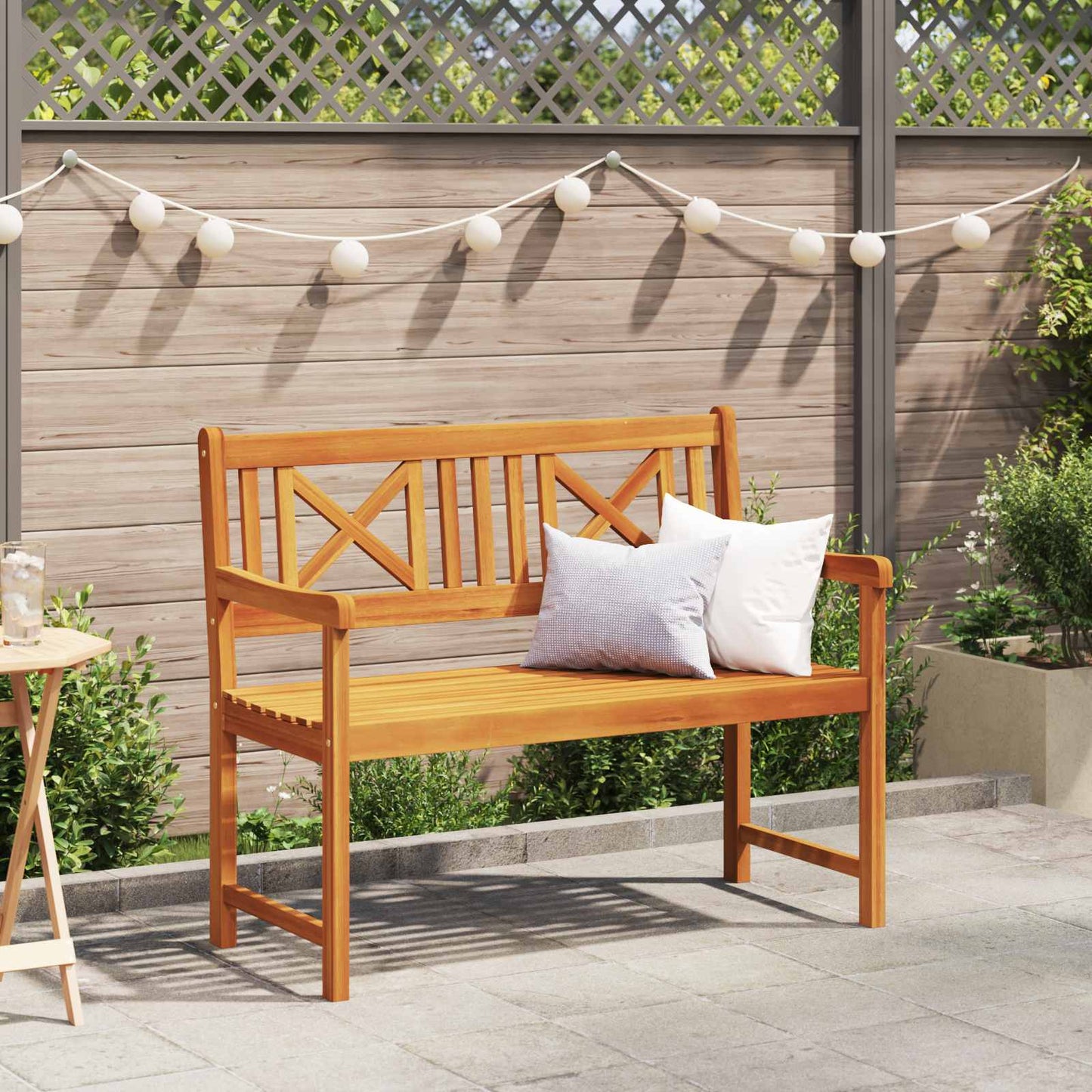 Utendørs benk Naturlig 110 x 56 x 90 cm Solid akasietre