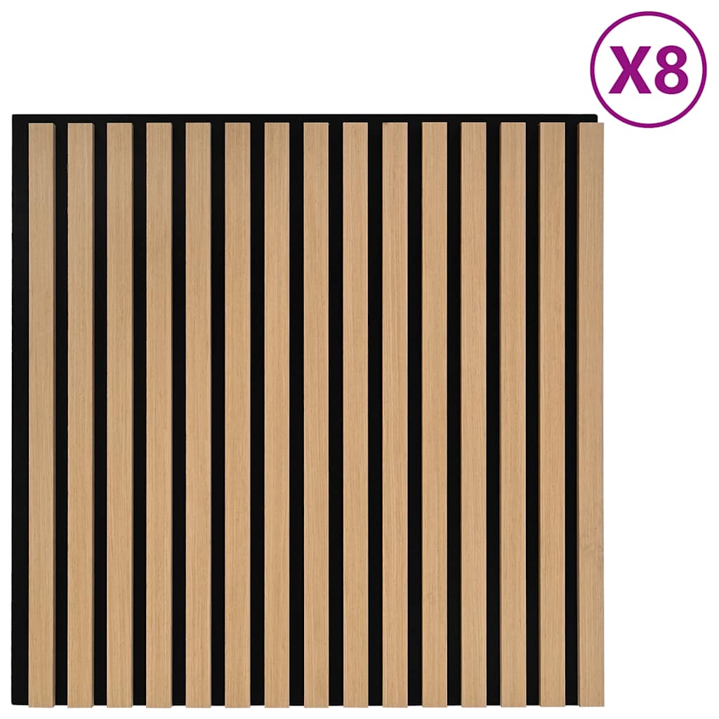 akustiske veggpaneler 8 stk lamell 60,5x60 cm eikefiner