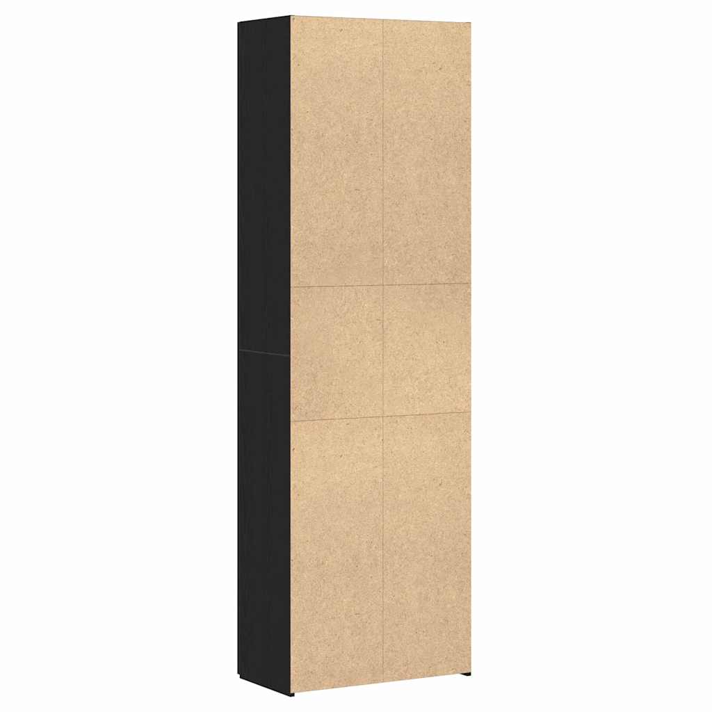 Kontorskap med hylle Svart Eik 60 x 32 x 190 cm Konstruert tre vidaXL