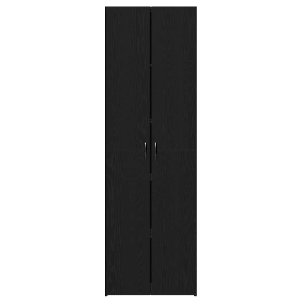Kontorskap med hylle Svart Eik 60 x 32 x 190 cm Konstruert tre vidaXL