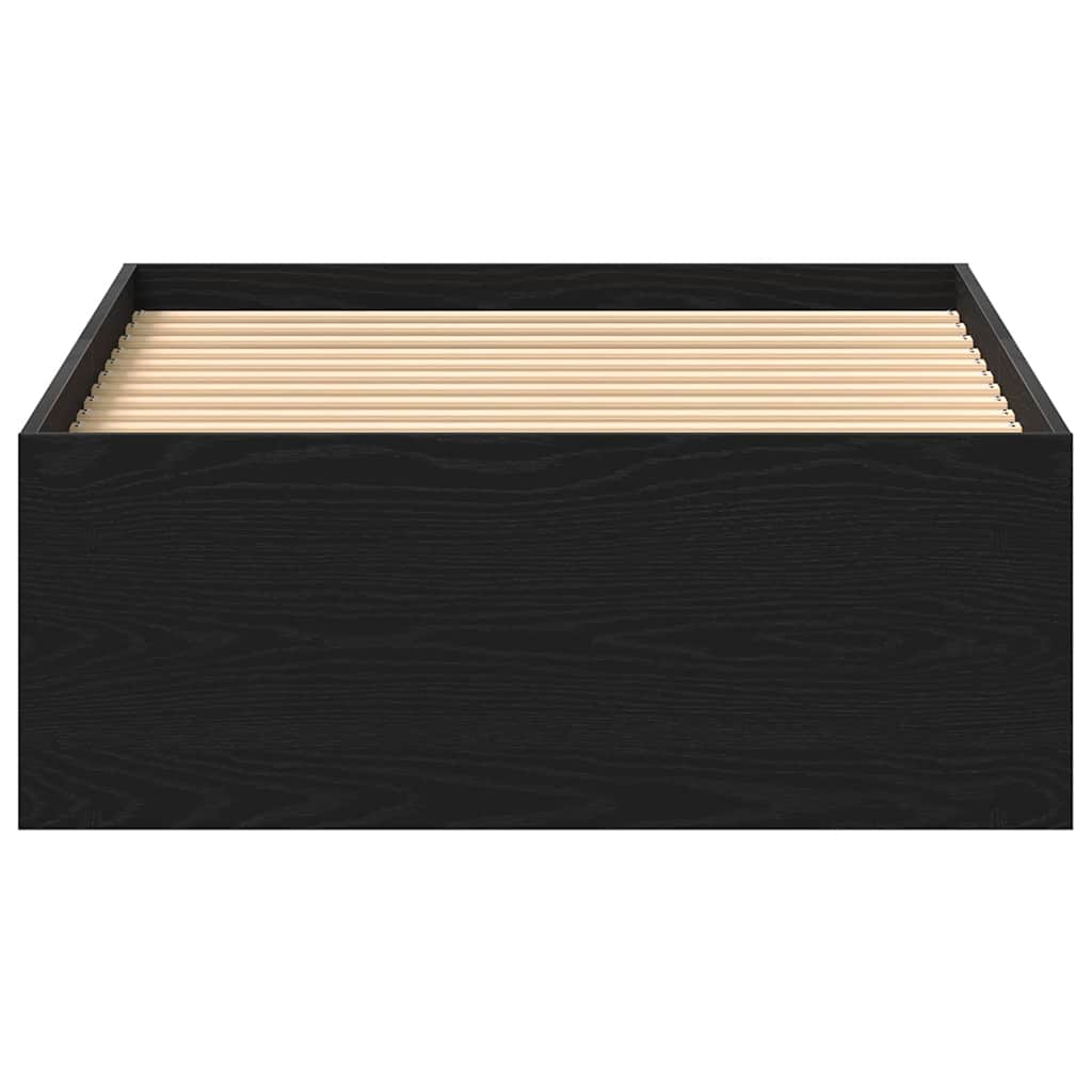 Sengeramme uten madrass svart eik 75x190 cm konstruert tre