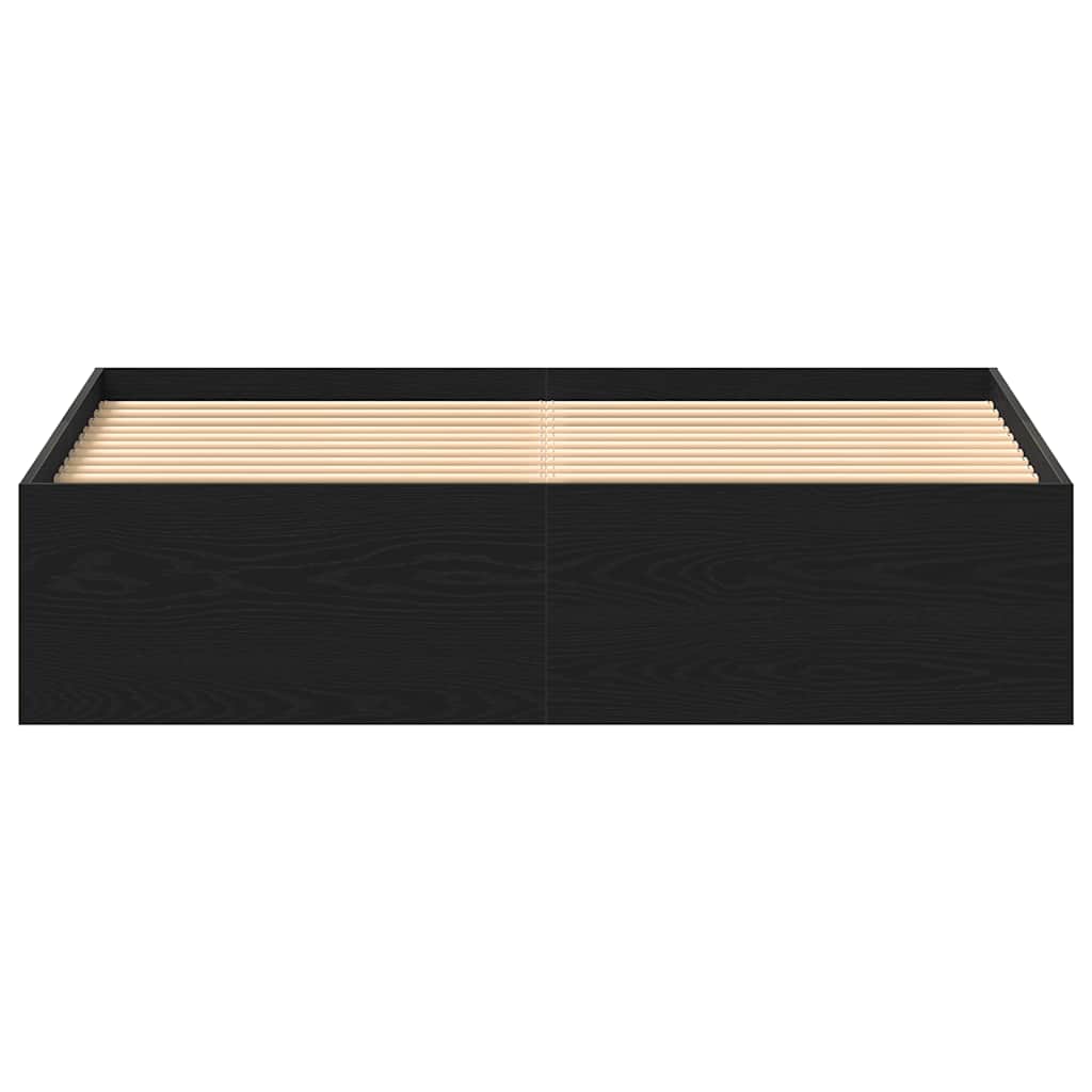 Sengeramme uten madrass svart eik 150x200 cm konstruert tre