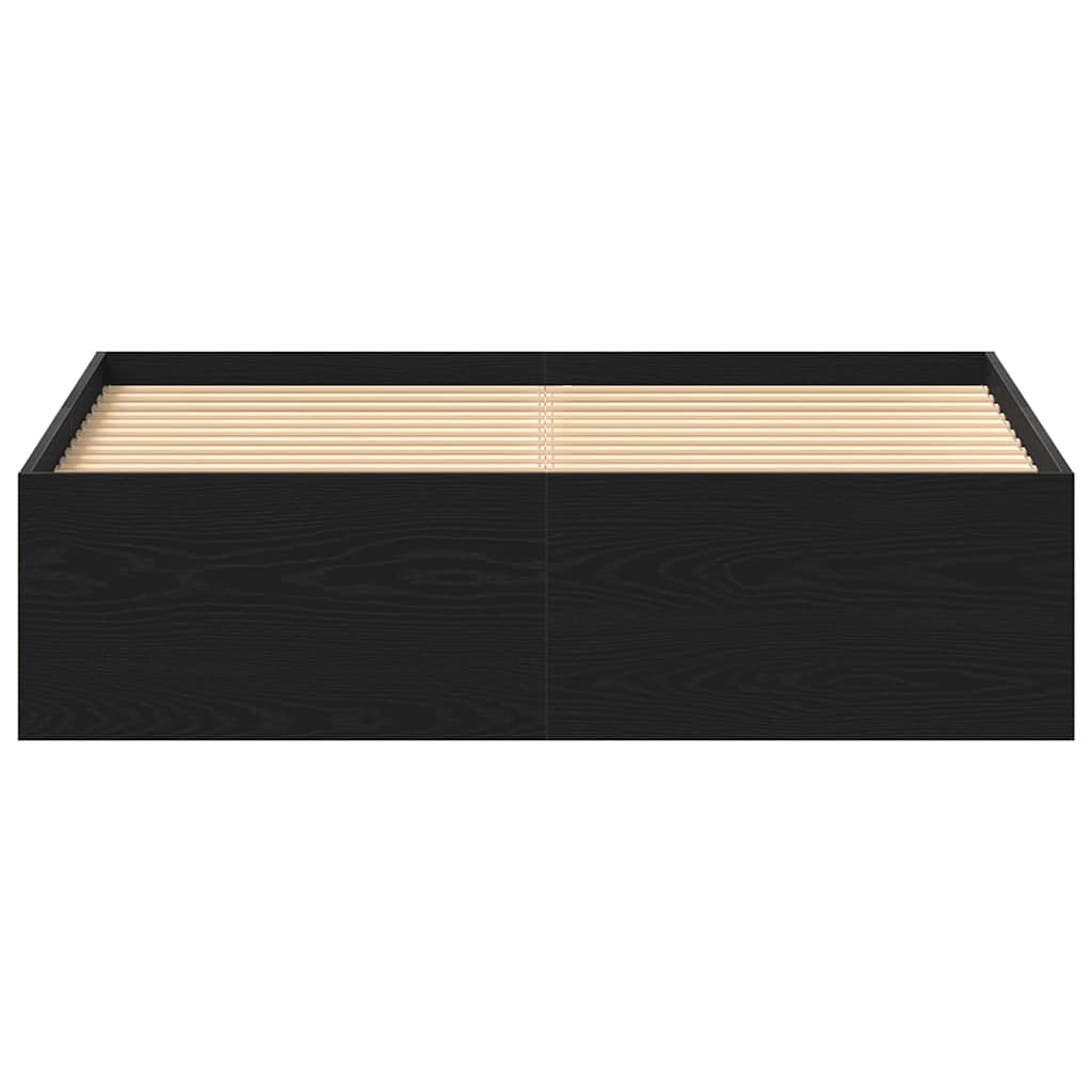 Sengeramme uten madrass svart eik 135x190 cm konstruert tre