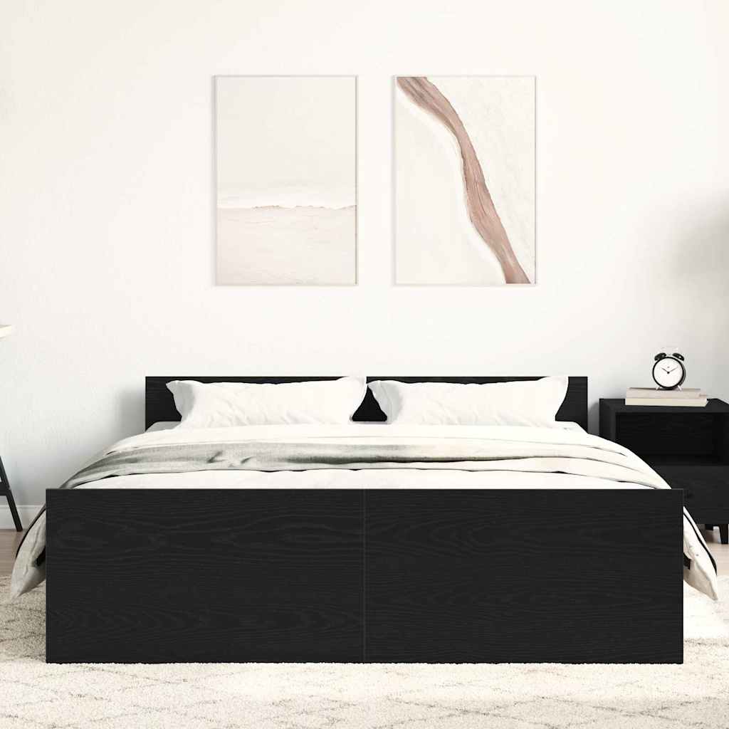 Sengeramme uten madrass svart eik 120x200 cm konstruert tre