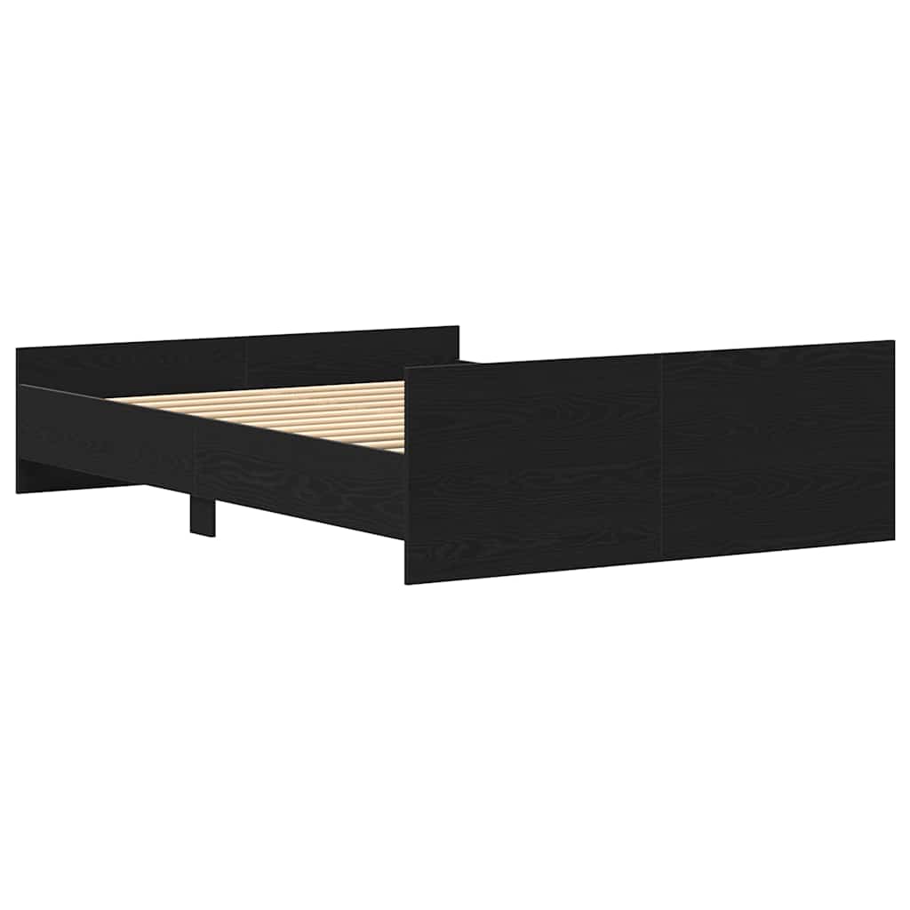 Sengeramme uten madrass svart eik 120x200 cm konstruert tre