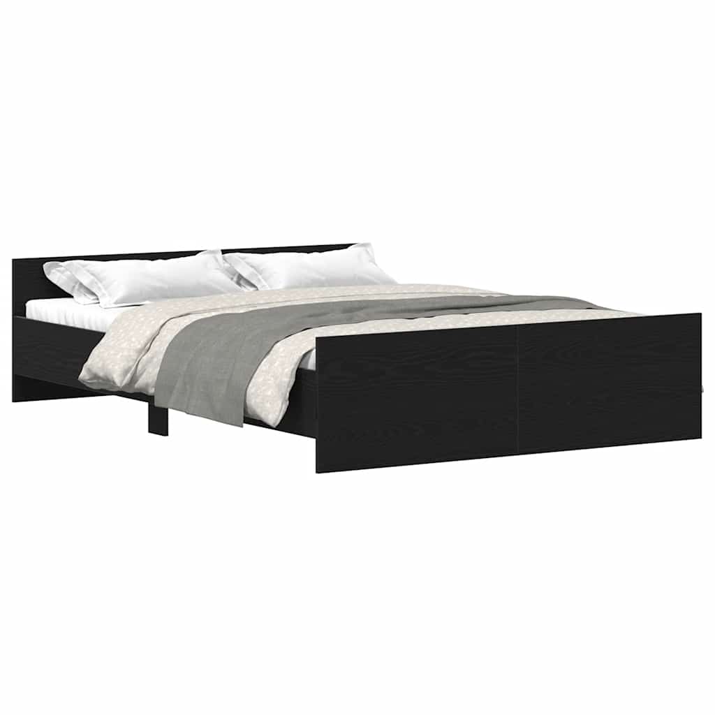 Sengeramme uten madrass svart eik 140x200 cm konstruert tre