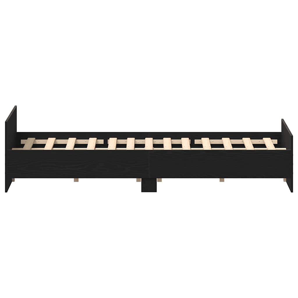 Sengeramme uten madrass svart eik 140x200 cm konstruert tre