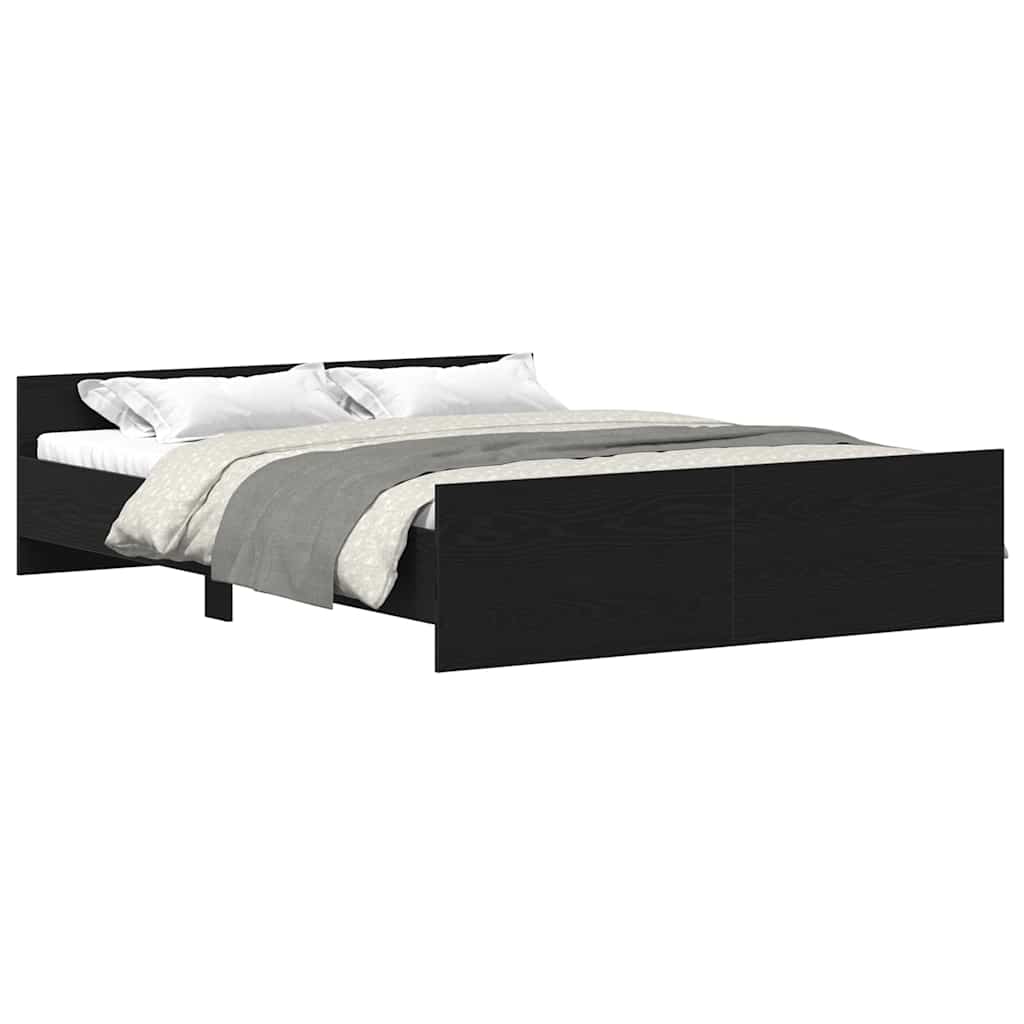 Sengeramme uten madrass svart eik 150x200 cm konstruert tre