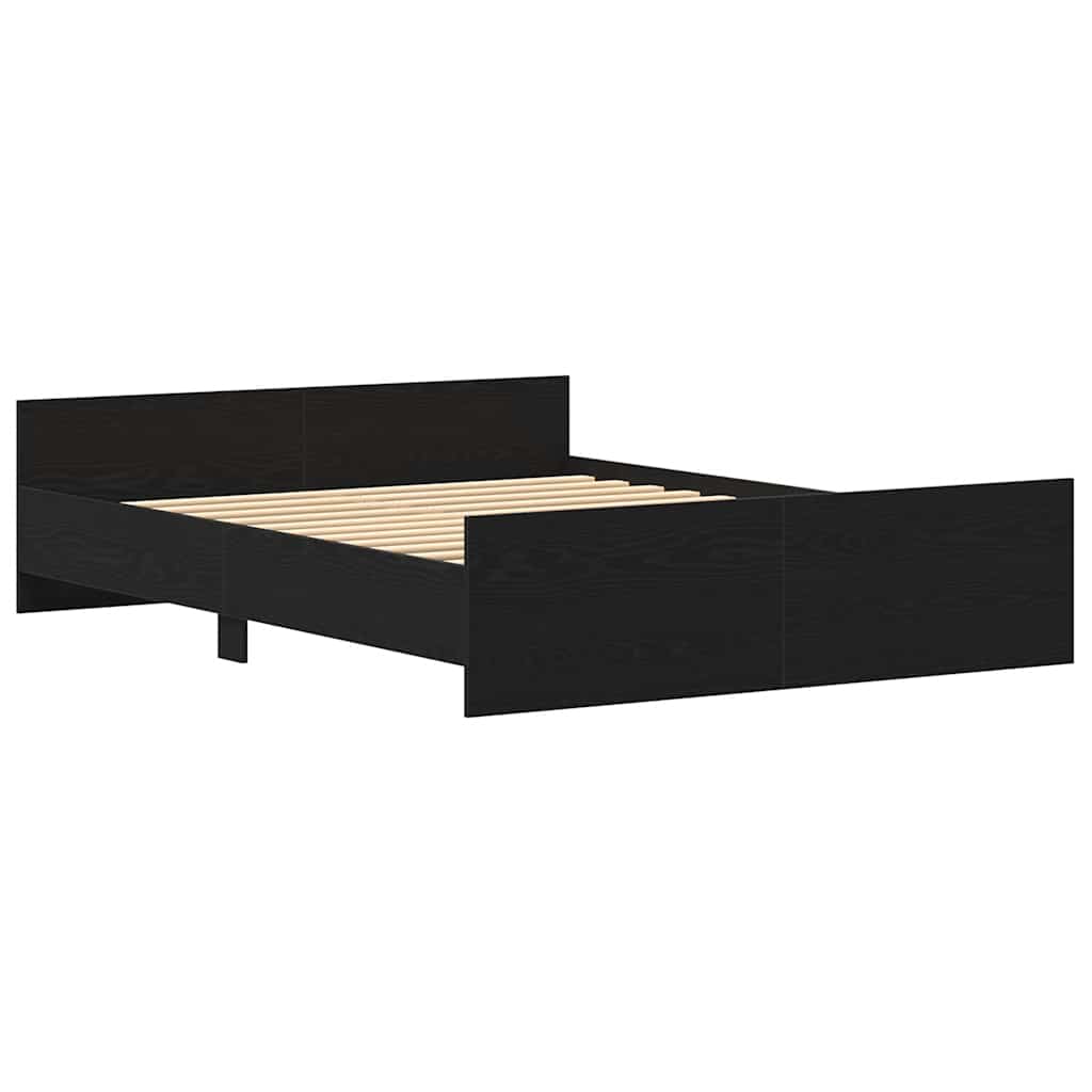 Sengeramme uten madrass svart eik 150x200 cm konstruert tre