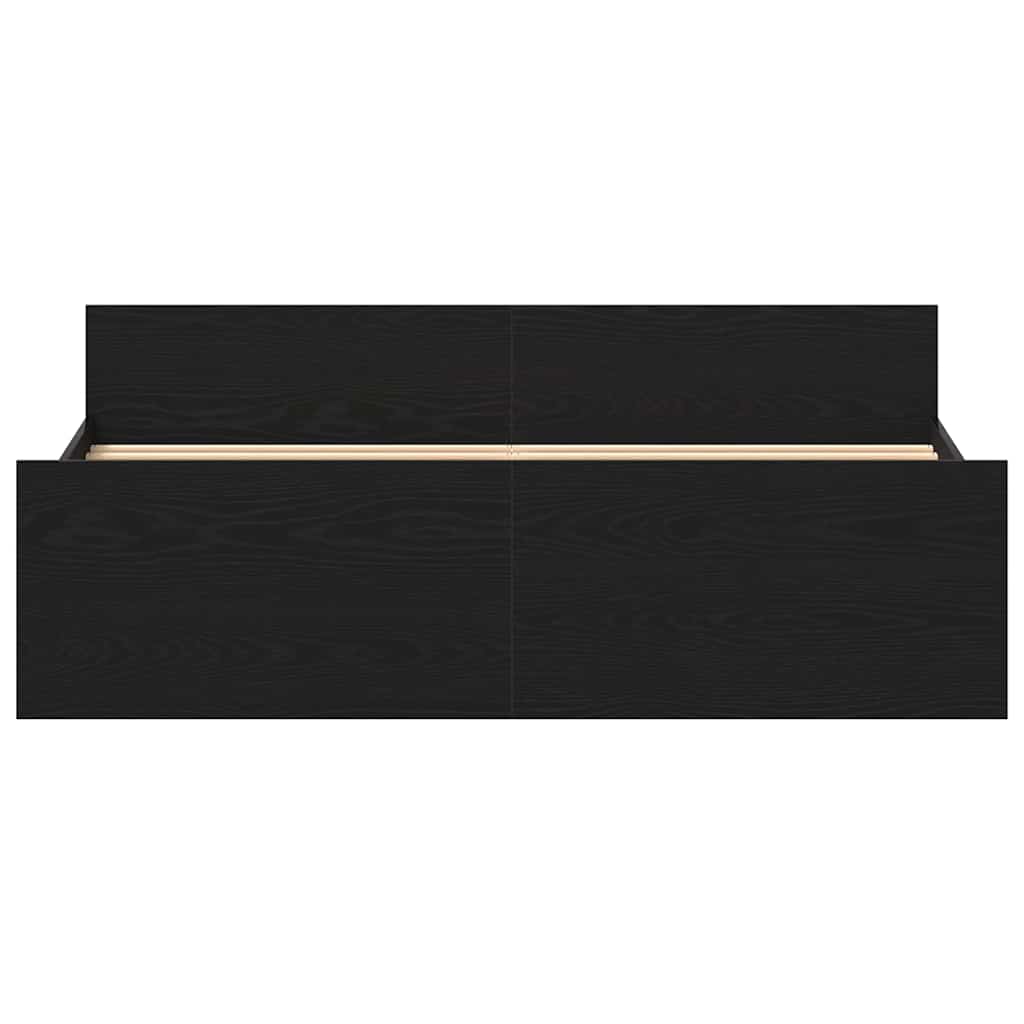 Sengeramme uten madrass svart eik 150x200 cm konstruert tre