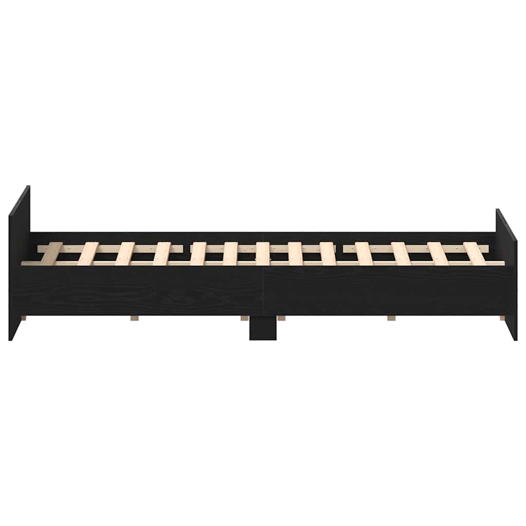 Sengeramme uten madrass svart eik 150x200 cm konstruert tre