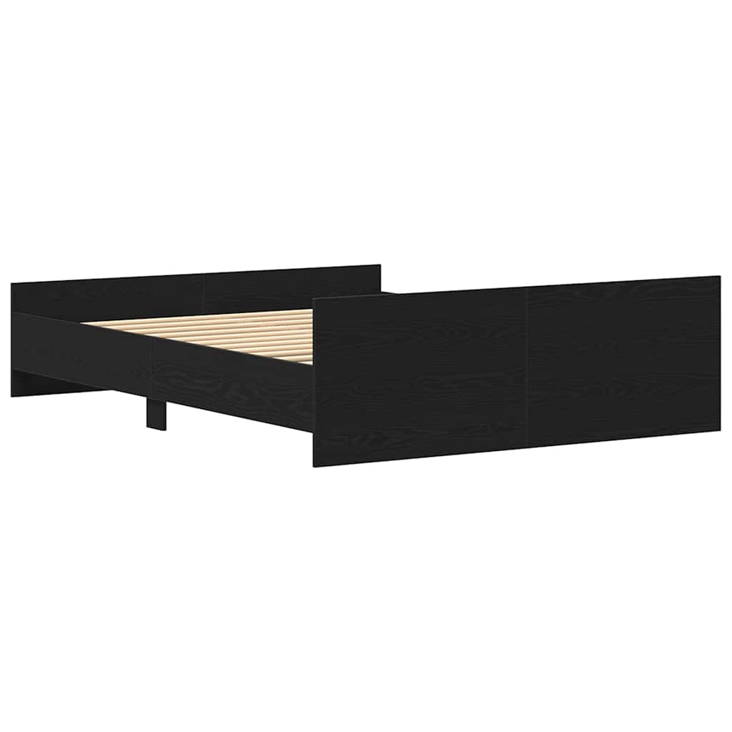 Sengeramme uten madrass svart eik 150x200 cm konstruert tre