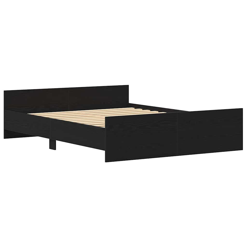 Sengeramme uten madrass svart eik 160x200 cm konstruert tre