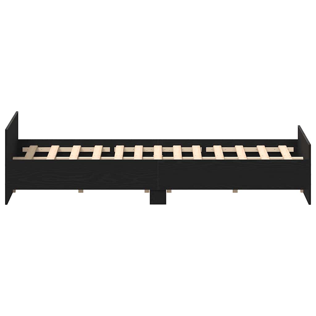 Sengeramme uten madrass svart eik 160x200 cm konstruert tre