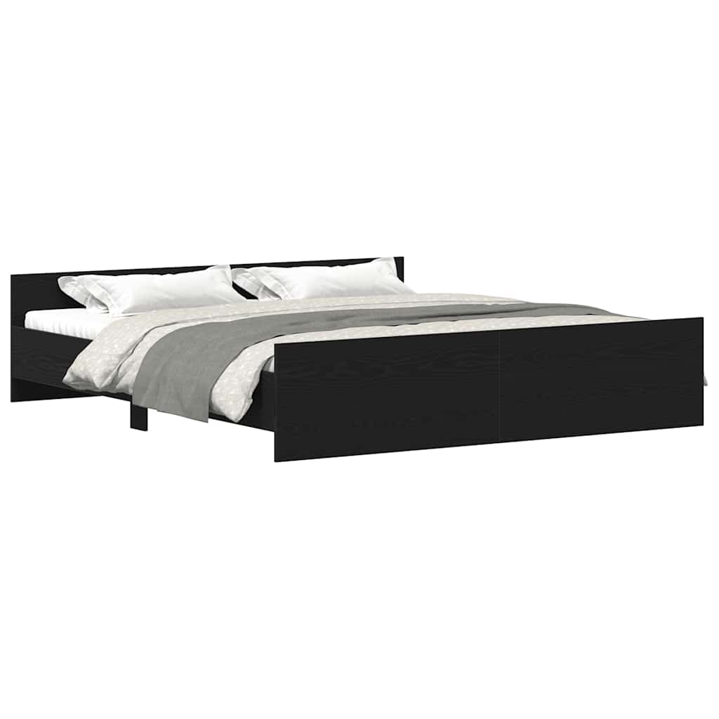 Sengeramme uten madrass svart eik 180x200 cm konstruert tre