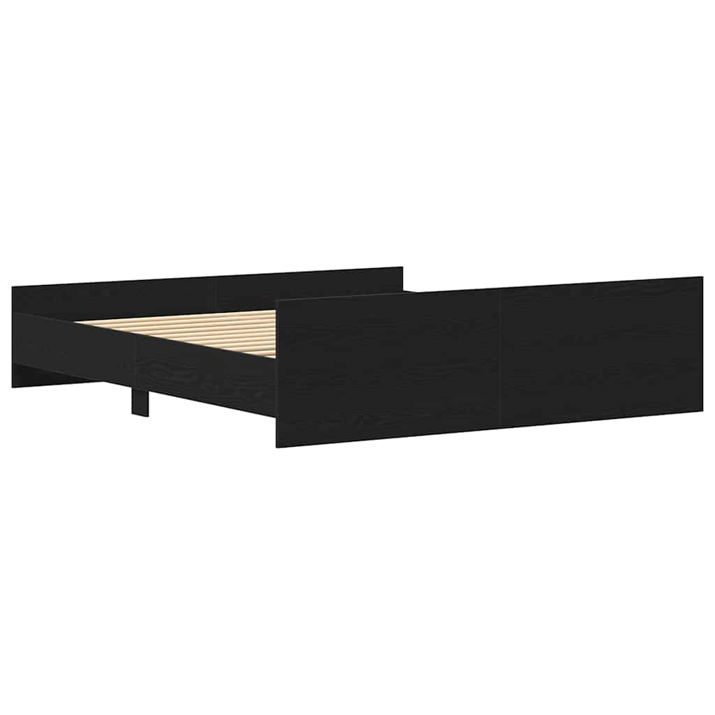 Sengeramme uten madrass svart eik 180x200 cm konstruert tre