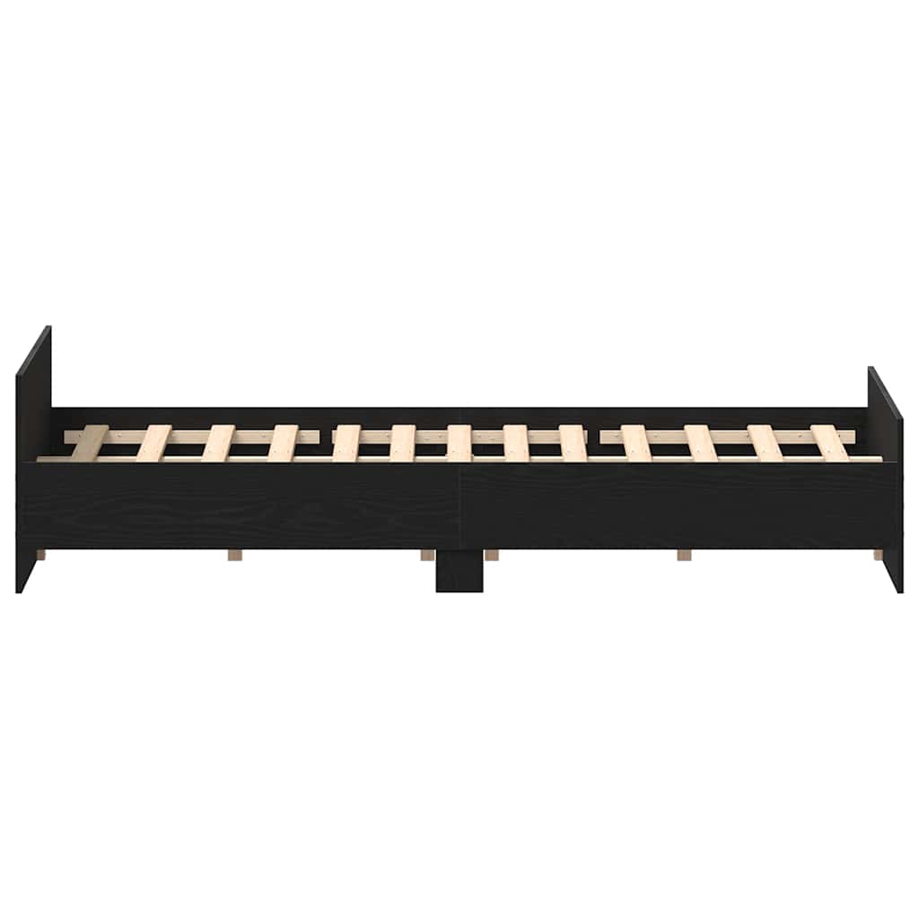 Sengeramme uten madrass svart eik 120x190 cm konstruert tre