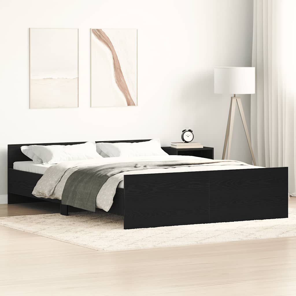 Sengeramme uten madrass svart eik 120x190 cm konstruert tre