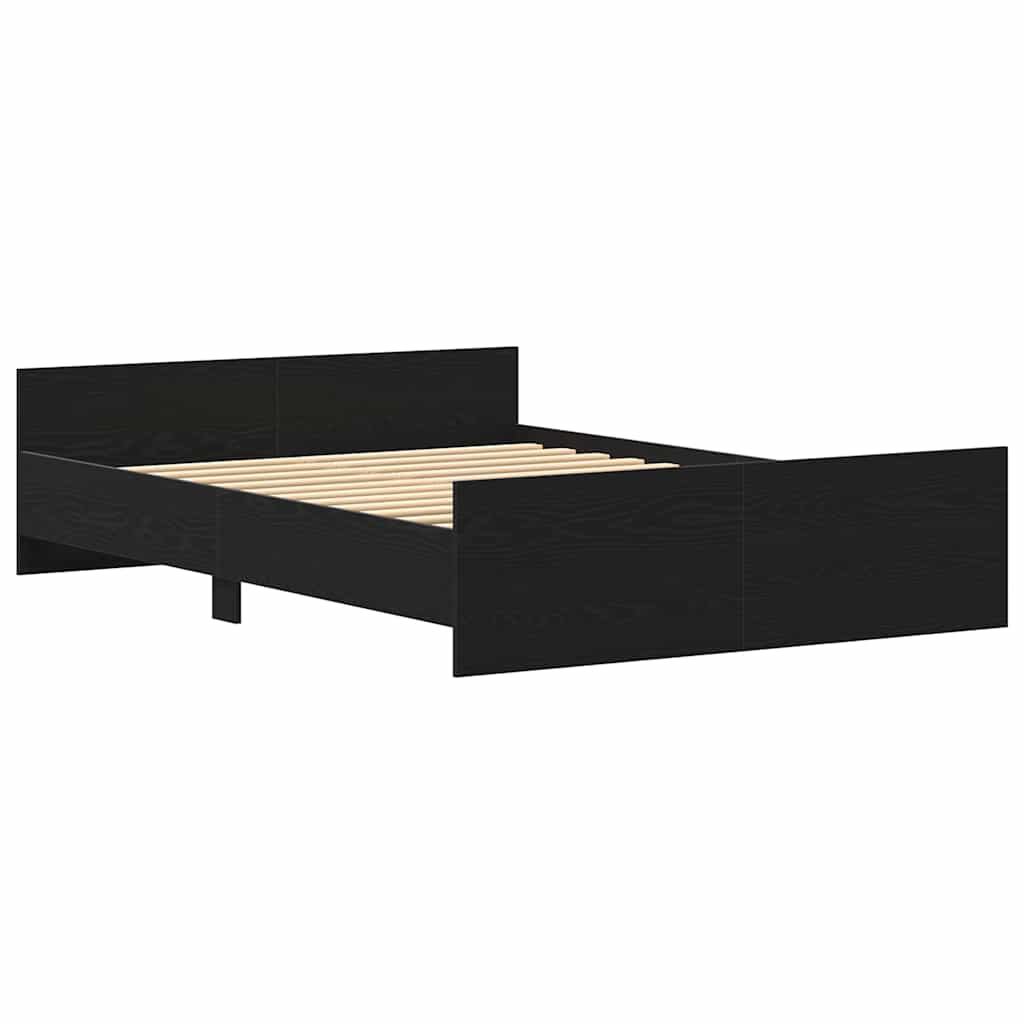 Sengeramme uten madrass svart eik 140x190 cm konstruert tre