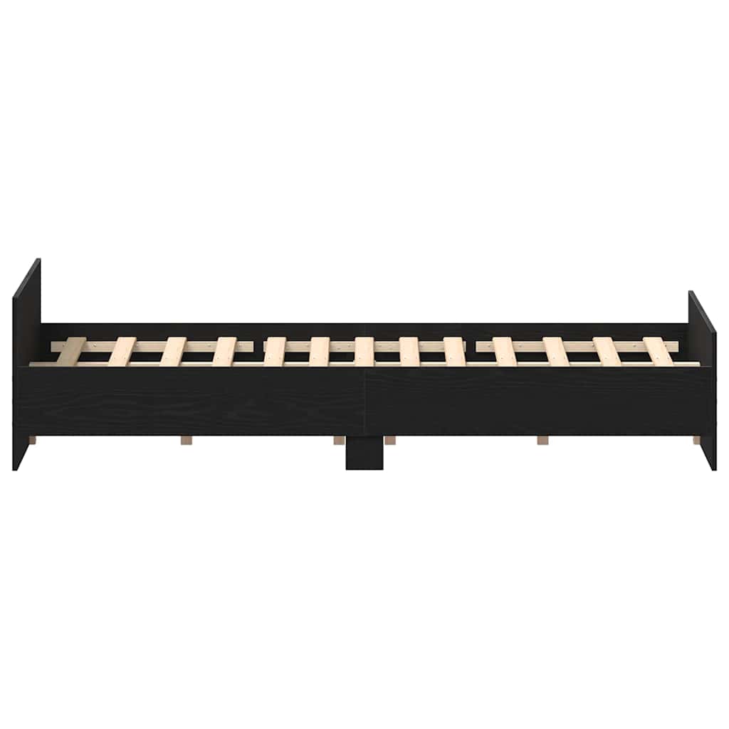 Sengeramme uten madrass svart eik 140x190 cm konstruert tre