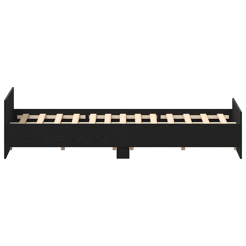 Sengeramme uten madrass svart eik 135x190 cm konstruert tre