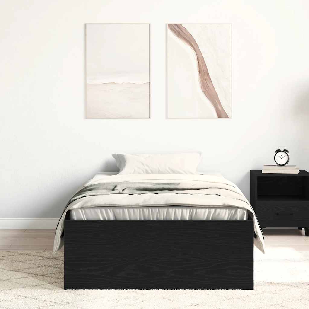 Sengeramme uten madrass svart eik 100x200 cm konstruert tre