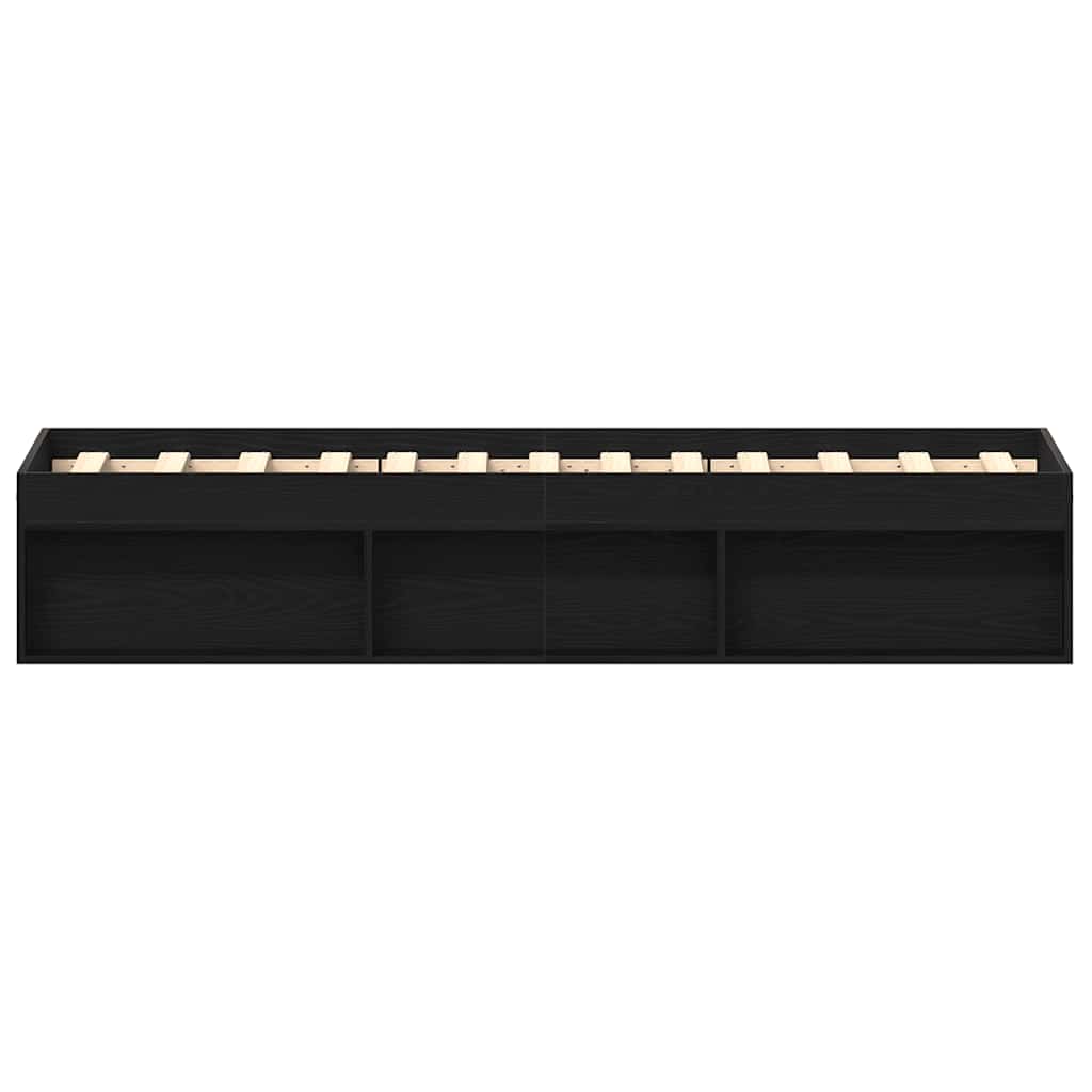 Sengeramme uten madrass svart eik 100x200 cm konstruert tre