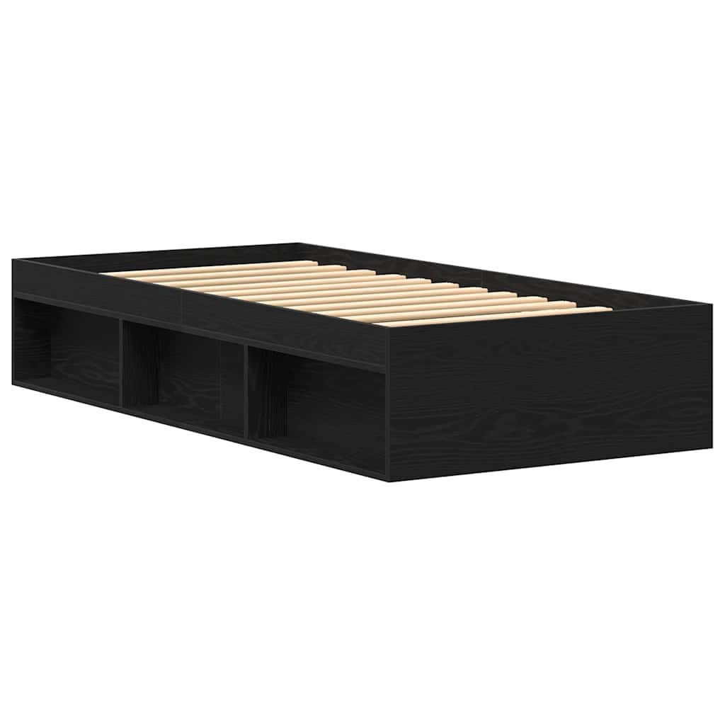 Sengeramme uten madrass svart eik 100x200 cm konstruert tre