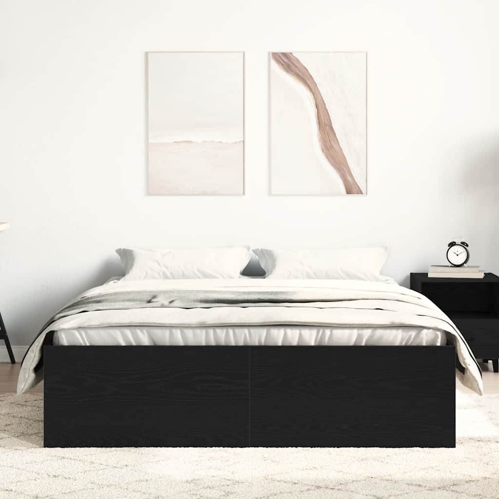 Sengeramme uten madrass svart eik 120x200 cm konstruert tre
