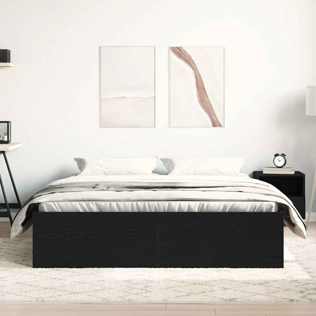 Sengeramme uten madrass svart eik 160x200 cm konstruert tre