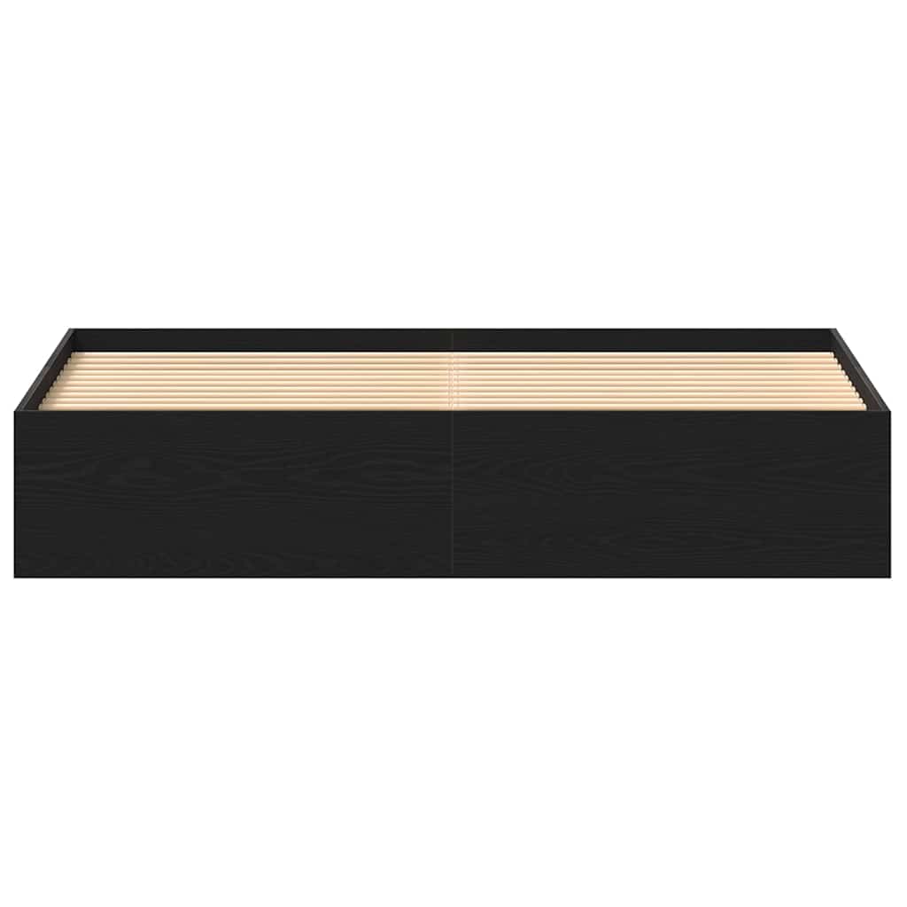 Sengeramme uten madrass svart eik 150x200 cm konstruert tre