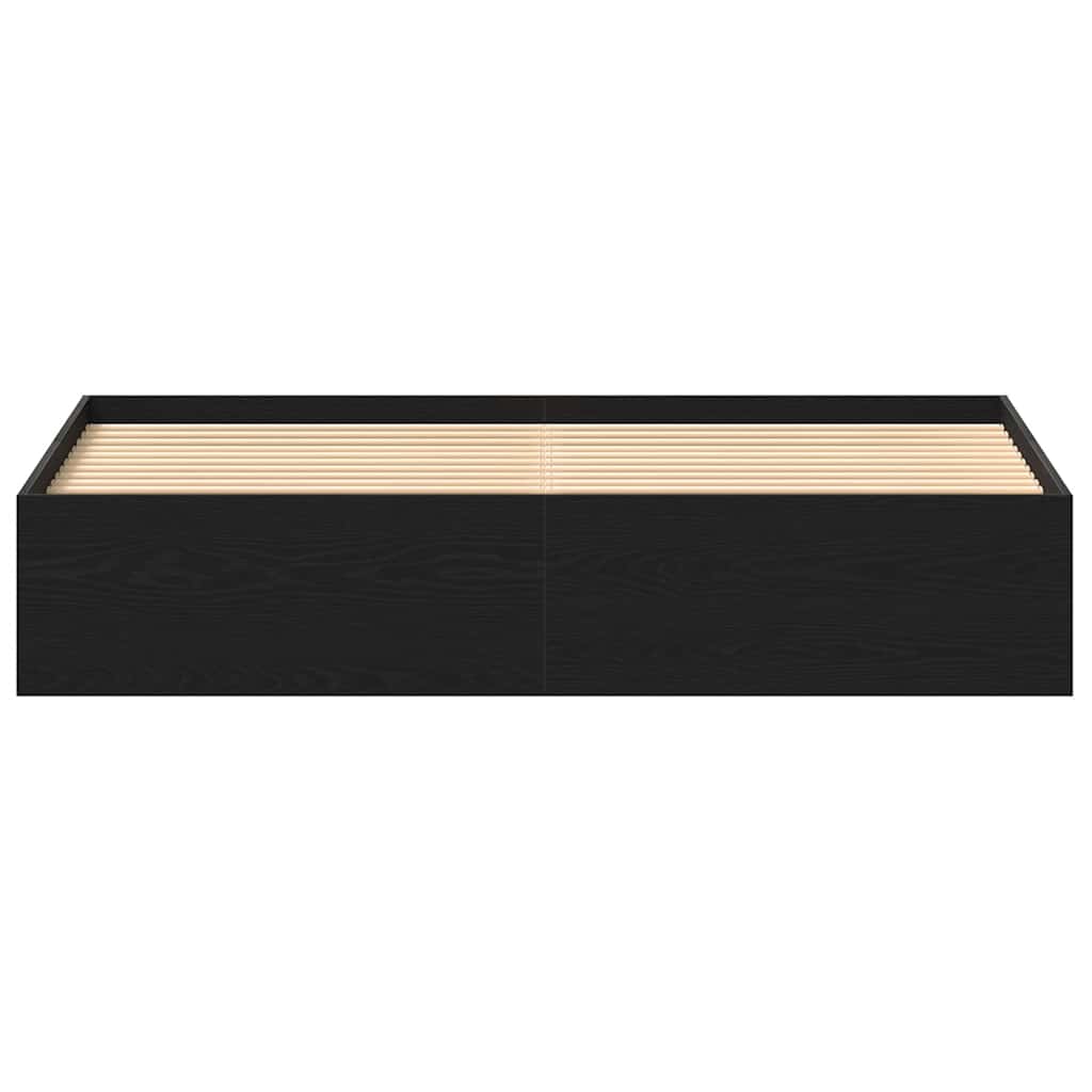 Sengeramme uten madrass madrass svart eik 200x200 cm