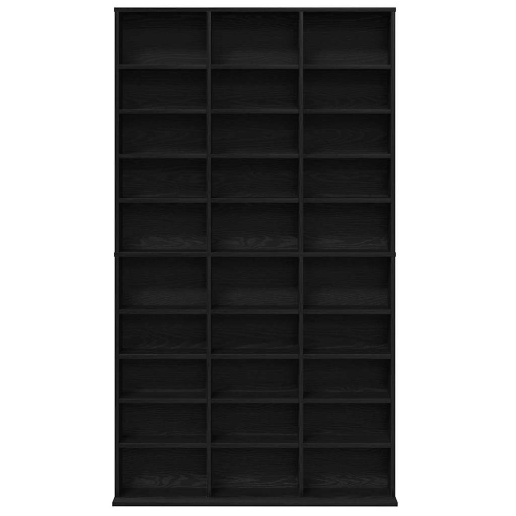 CD skap med hylle Svart Eik 101 x 23 x 177,5 cm Konstruert tre