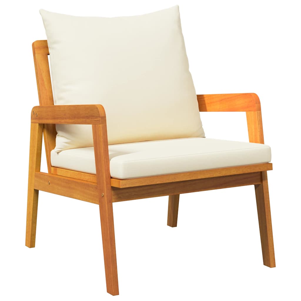 Hage Stol med pute 2 pcs Brun Massivt akasietre