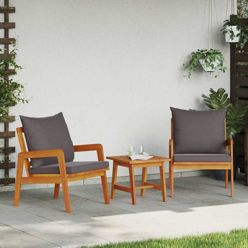 Bistrosett 3 pcs Brun 45 x 45 x 38cm Massivt akasietre