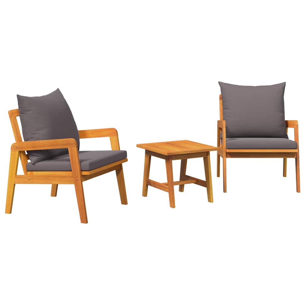 Bistrosett 3 pcs Brun 45 x 45 x 38cm Massivt akasietre