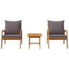 Bistrosett 3 pcs Brun 45 x 45 x 38cm Massivt akasietre
