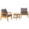 Bistrosett 3 pcs Brun 45 x 45 x 38cm Massivt akasietre