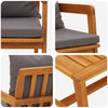 Bistrosett med pute 2 pcs Brun Massivt akasietre