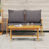 Bistrosett med pute 2 pcs Brun Massivt akasietre