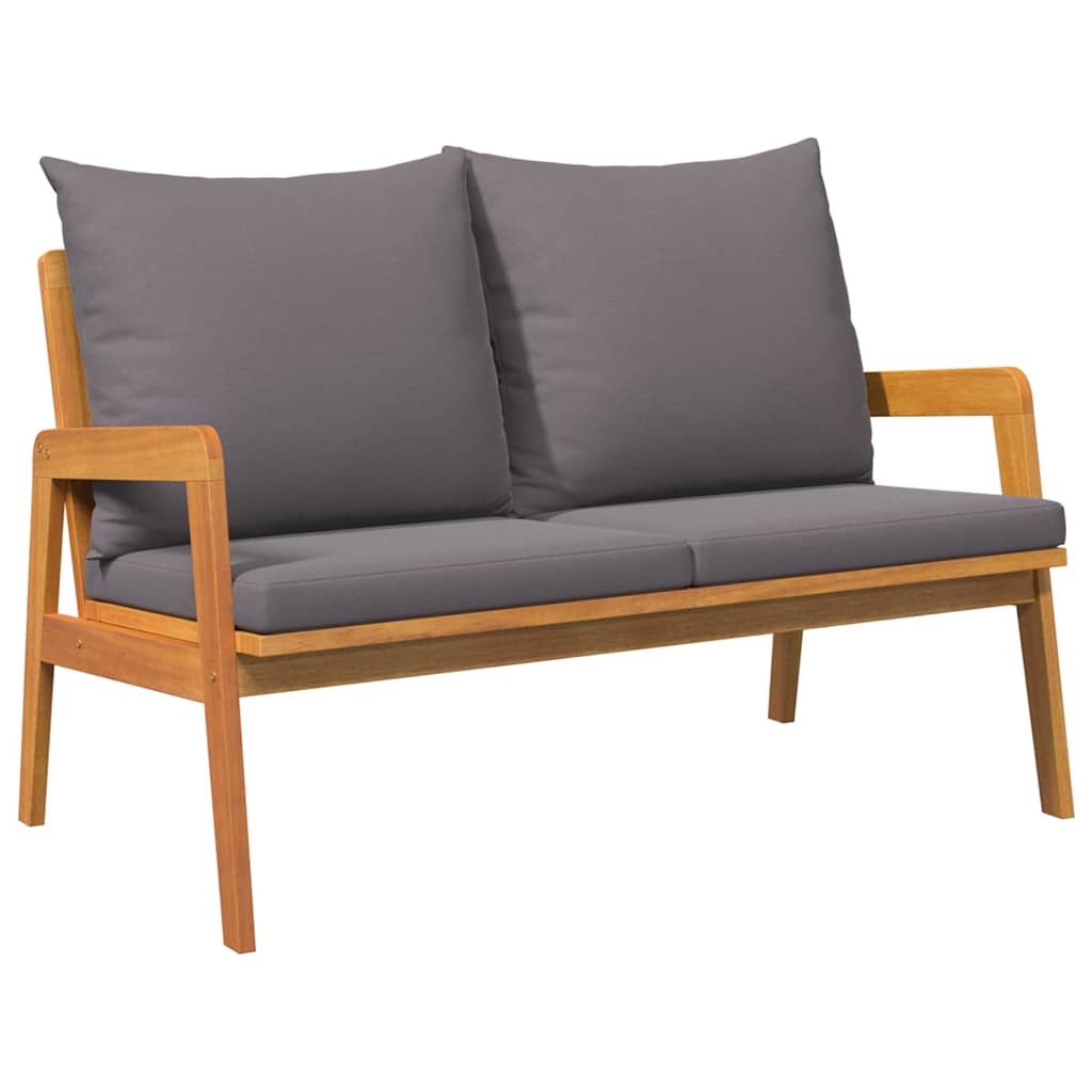 Bistrosett med pute 2 pcs Brun Massivt akasietre