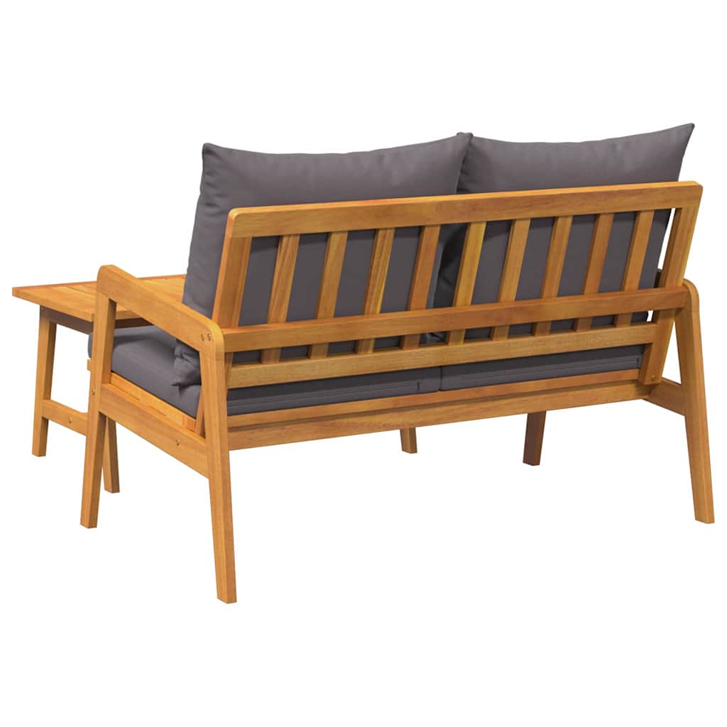Bistrosett med pute 2 pcs Brun Massivt akasietre
