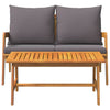 Bistrosett med pute 2 pcs Brun Massivt akasietre