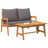 Bistrosett med pute 2 pcs Brun Massivt akasietre