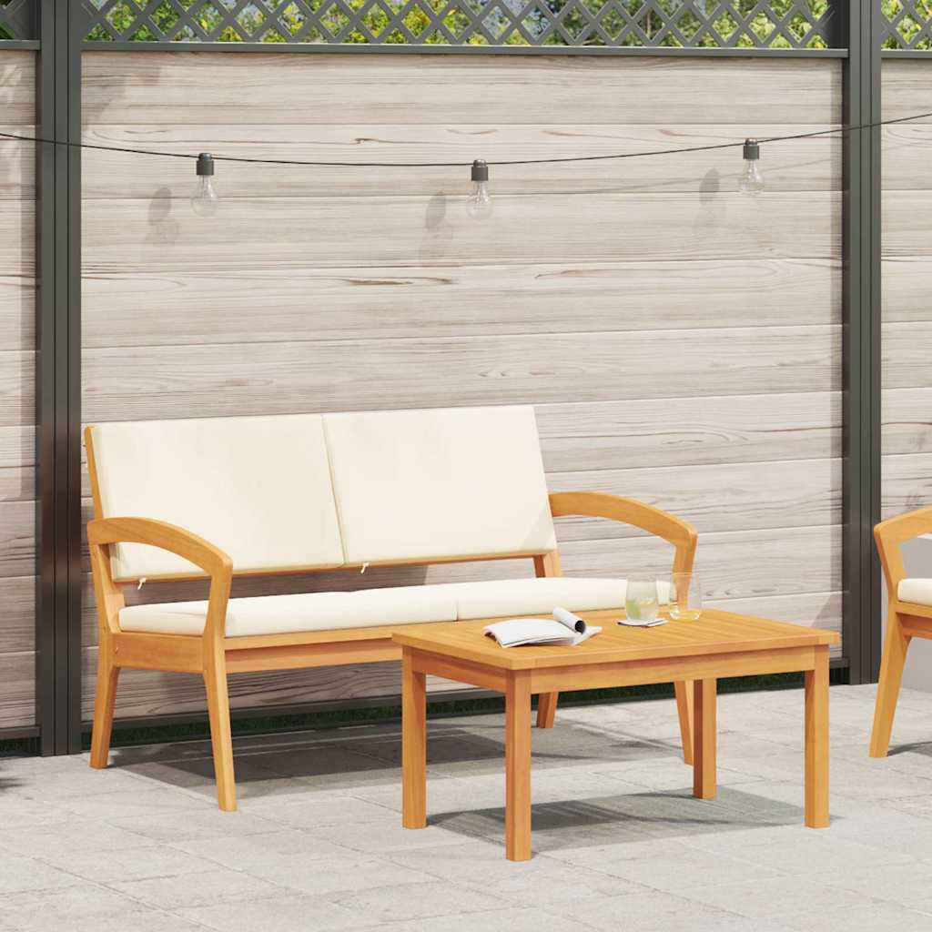 Bistrosett med pute 2 pcs Brun Massivt akasietre