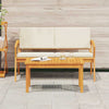 Bistrosett med pute 2 pcs Brun Massivt akasietre