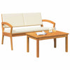 Bistrosett med pute 2 pcs Brun Massivt akasietre