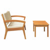 Bistrosett med pute 2 pcs Brun Massivt akasietre