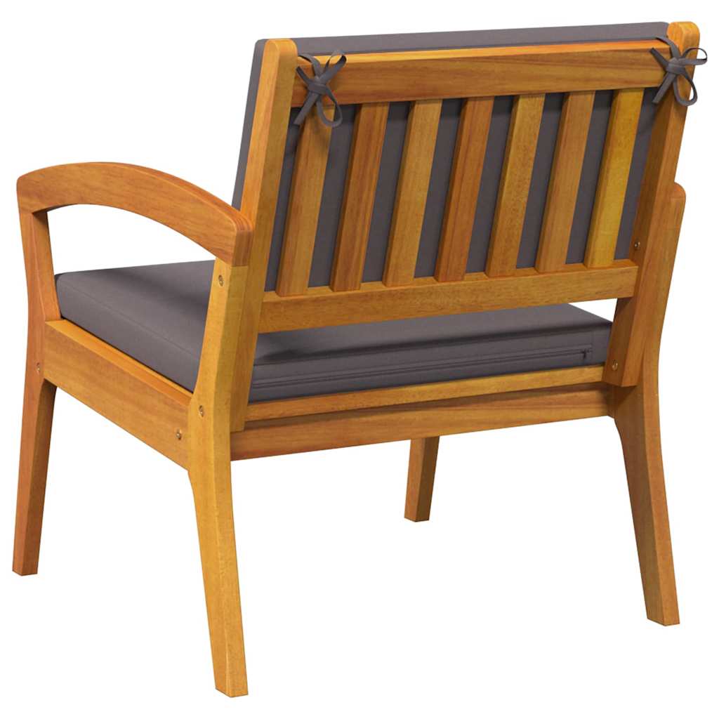 Hage Stol med pute 2 pcs Brun Massivt akasietre